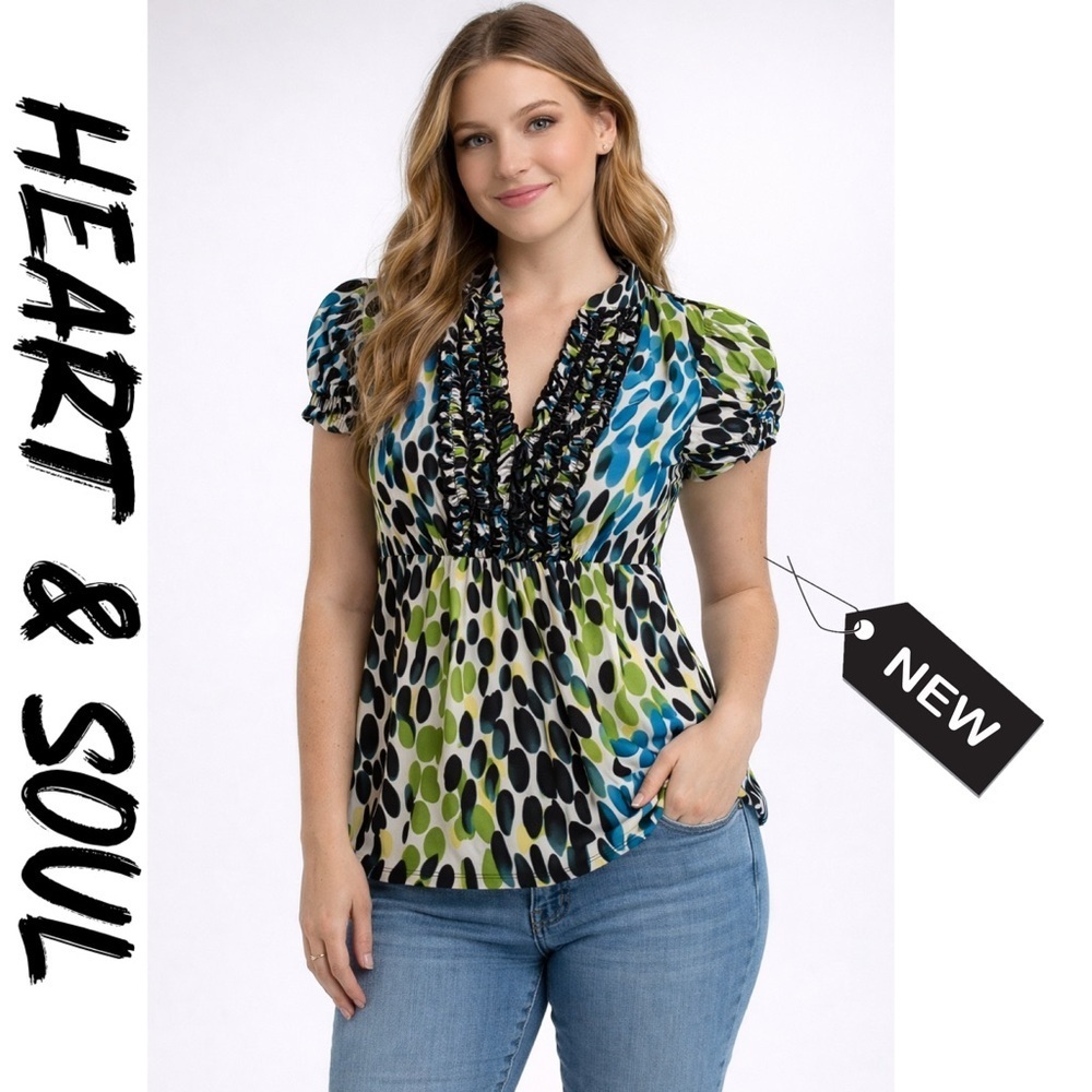 NWT HEART SOUL spring time babydoll top